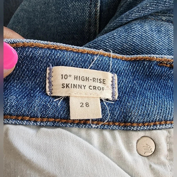 MADEWELL Jeans Women's 28 Blue Medium Wash High Rise Skinny Crop Denim Zip Fly - Picture 6 of 15